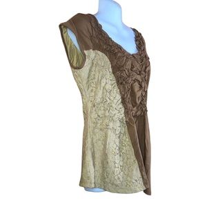 Down East Artsy lace gather T-shirt Blouse XXL